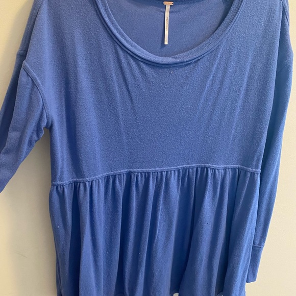 Free People Blue Babydoll Shirt - Picture 5 of 7